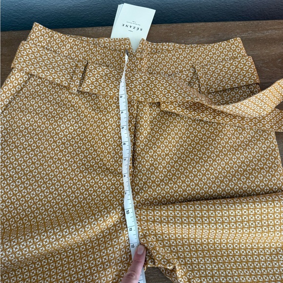 Sézane Jacquard Susie Gold Women's Pants - Picture 7 of 8